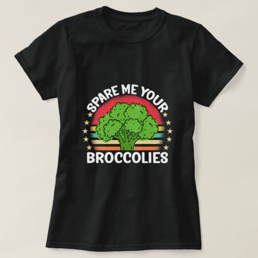 Bespaar me je Broccolies Grappige Retro Sunset Bro T-shirt (Design voorkant)
