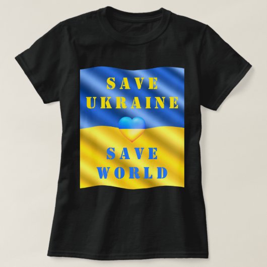 Bespaar Oekraïne - bespaar de wereld - hulp - vrij T-shirt (Design voorkant)
