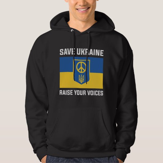 Bespaar Oekraïne en toon je stem Hoodie (Voorkant)