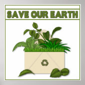 BESPAAR ONZE AARDE POSTER - RECYCLEN (Voorkant)