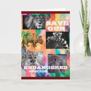 Bespaar onze bedreigde diersoorten kaart