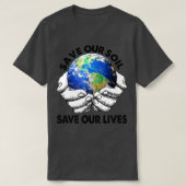 Bespaar onze bodem met ons Jubileum op de Dag van  T-shirt (Design voorkant)