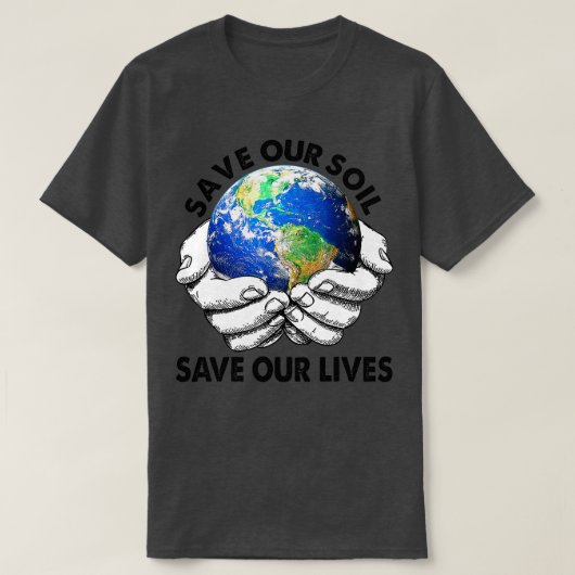 Bespaar onze bodem met ons Jubileum op de Dag van  T-shirt (Design voorkant)