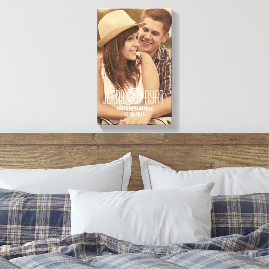 BESPAAR ONZE DATUM | BESPAAR DE DATUM VAN HET CANV CANVAS AFDRUK (Insitu (Slaapkamer))