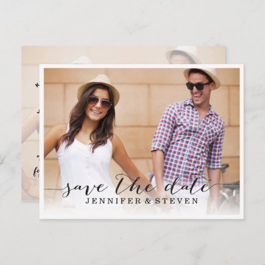 BESPAAR ONZE DATUM | BEWAREN VAN DE DATUM VAN AANK AANKONDIGINGSKAART (Voorkant / Achterkant)