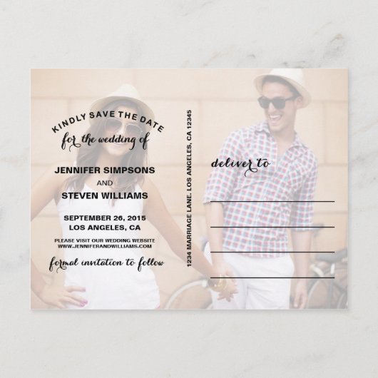 BESPAAR ONZE DATUM | BEWAREN VAN DE DATUM VAN AANK AANKONDIGINGSKAART (Achterkant)