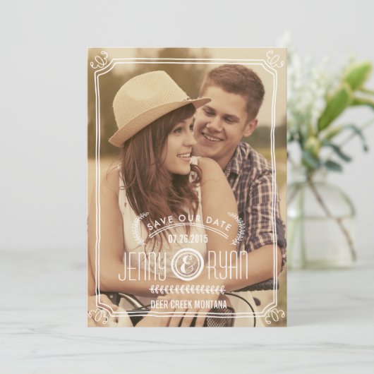 BESPAAR ONZE DATUM | BEWAREN VAN DE DATUM VAN AANK SAVE THE DATE (Staand voorkant)