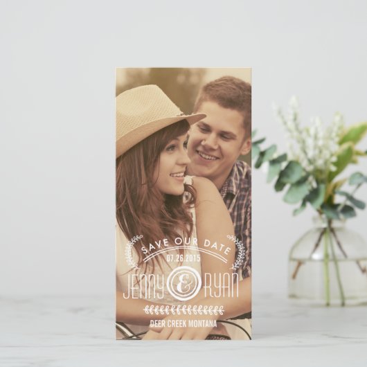 BESPAAR ONZE DATUM | BEWAREN VAN DE DATUM VAN AANK SAVE THE DATE (Staand voorkant)