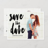 BESPAAR ONZE DATUM | BOLD BEWAREN DE DATUM VAN AAN AANKONDIGINGSKAART (Voorkant / Achterkant)