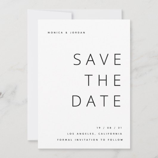 Bespaar onze datumelegante minimalisaties save the date (Voorkant)