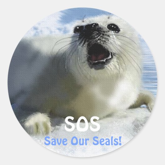 BESPAAR ONZE HARP SEALS Design Ronde Sticker (Voorkant)