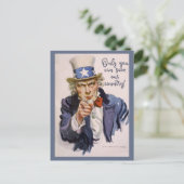 BESPAAR ONZE LAND Oom Sam BRIEFKAARTEN voor kiezer (Staand voorkant)