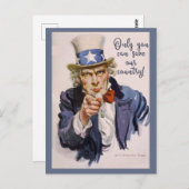 BESPAAR ONZE LAND Oom Sam BRIEFKAARTEN voor kiezer (Voorkant / Achterkant)