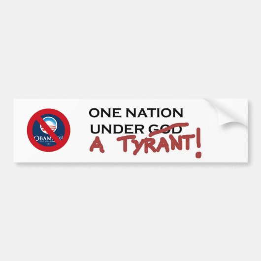 BESPAAR ONZE NATIE VAN DIT TYRANT BUMPERSTICKER (Voorkant)