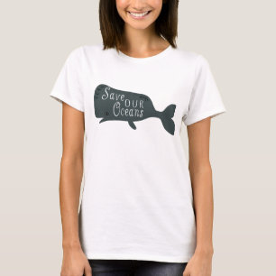 Bespaar onze oceanen milieuwalvis t-shirt