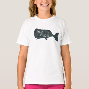 Bespaar onze oceanen milieuwalvis t-shirt