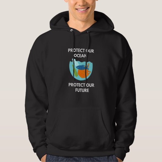 Bespaar onze Oceanen Zee Turtle Pro Environment Na Hoodie (Voorkant)