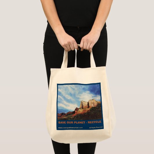 BESPAAR ONZE PLANEET - RECYCLEN Canvas tas (Voorkant (product))