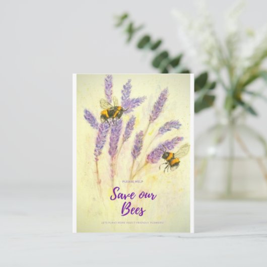 BESPAAR ONZE waterverf briefkaart dankzij u (Staand voorkant)