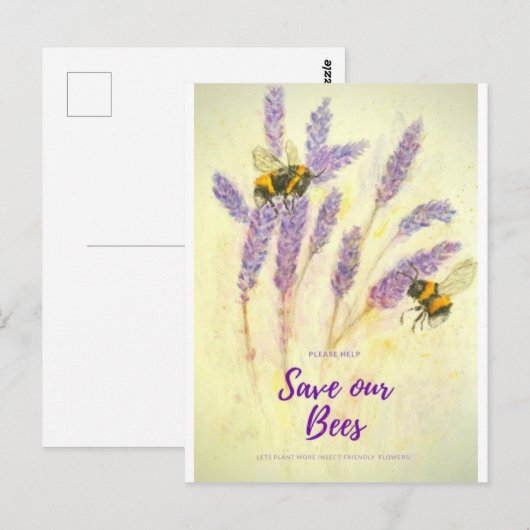 BESPAAR ONZE waterverf briefkaart dankzij u (Voorkant / Achterkant)