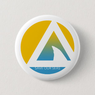 bespaar onze zeeen driehoeken ronde button 5,7 cm