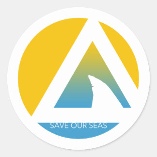 bespaar onze zeeen driehoeken ronde sticker