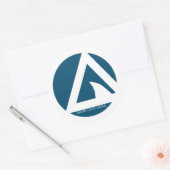 bespaar onze zeeen driehoeken ronde sticker (Envelop)