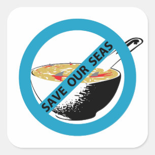 BESPAAR ONZE ZEEEN verbieden haaiensoep Vierkante Sticker