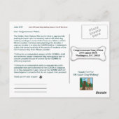Bespaar op de losse Dog Walking Congreslid Pelosi! Briefkaart (Achterkant)