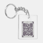 Bespaar papier met dit QR CODE Zakelijke kaart Wit Sleutelhanger (Voorkant Links)