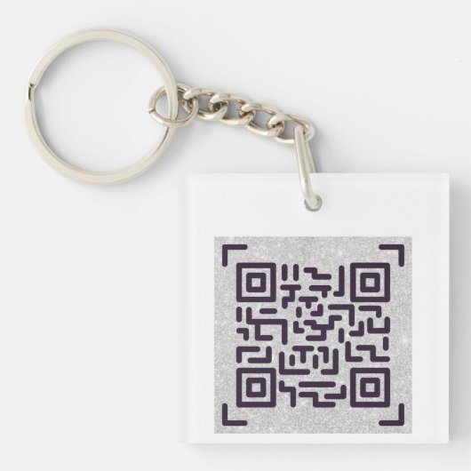 Bespaar papier met dit QR CODE Zakelijke kaart Wit Sleutelhanger (Voorkant)