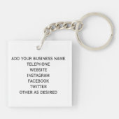 Bespaar papier met dit QR CODE Zakelijke kaart Wit Sleutelhanger (Achterkant)