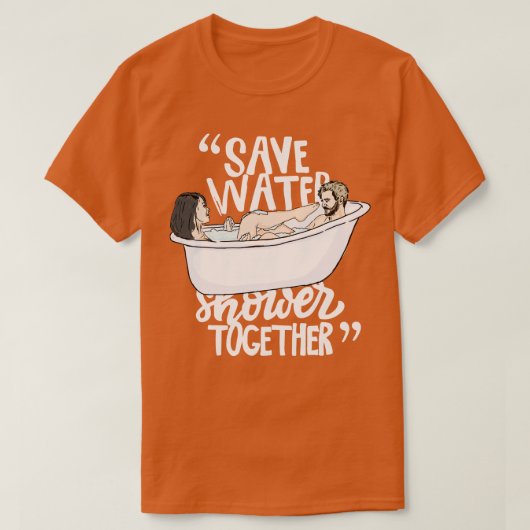 Bespaar samen waterdouche t-shirt (Design voorkant)