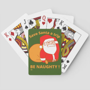 BESPAAR SANTA EEN TRIP, BEN NAUGHTY grappige santa Pokerkaarten