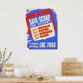 Bespaar schroot voor de overwinning! - WPA Poster (Keuken)
