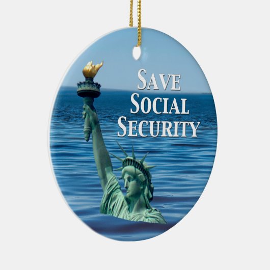 Bespaar sociale zekerheid keramisch ornament (Rechts)