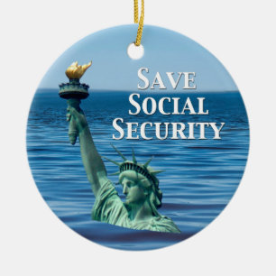 Bespaar sociale zekerheid keramisch ornament