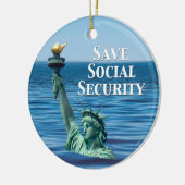 Bespaar sociale zekerheid keramisch ornament (Links)