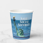 Bespaar sociale zekerheid papieren bekers (Voorkant)