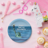 Bespaar sociale zekerheid papieren bordje (Feest)
