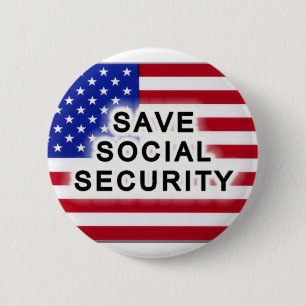 Bespaar sociale zekerheid ronde button 5,7 cm
