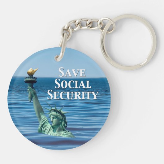 Bespaar sociale zekerheid sleutelhanger (Achterkant)