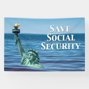 Bespaar sociale zekerheid spandoek