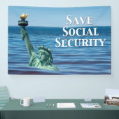 Bespaar sociale zekerheid spandoek (Beurs)