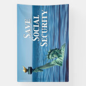 Bespaar sociale zekerheid spandoek (Verticaal)