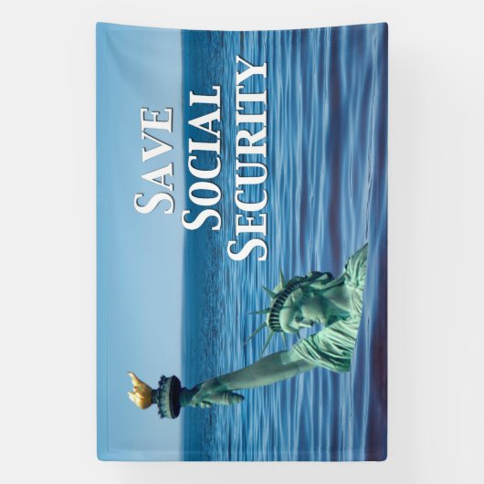 Bespaar sociale zekerheid spandoek (Verticaal)