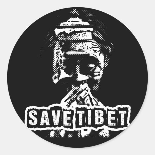 BESPAAR TIBET~! GRATIS TIBET! RONDE STICKER (Voorkant)