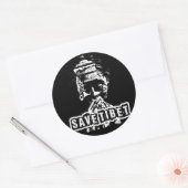 BESPAAR TIBET~! GRATIS TIBET! RONDE STICKER (Envelop)