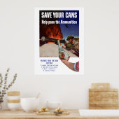 Bespaar uw blikjes — help de munitie over te slaan poster (Keuken)