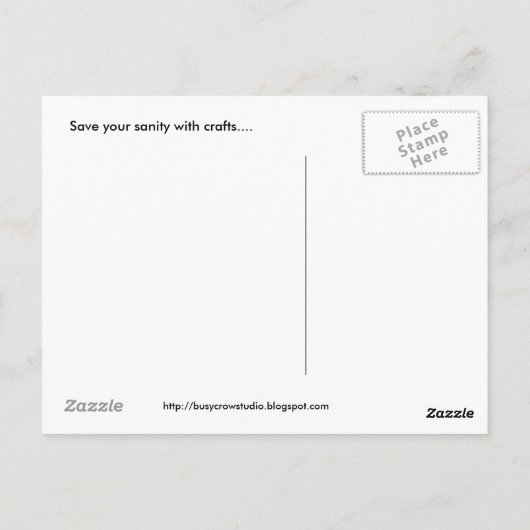 Bespaar uw gezond verstand met ambachtslieden briefkaart (Achterkant)